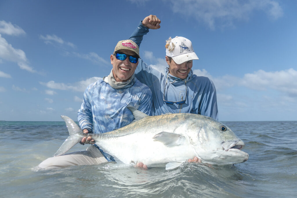 Angler with his GT catch