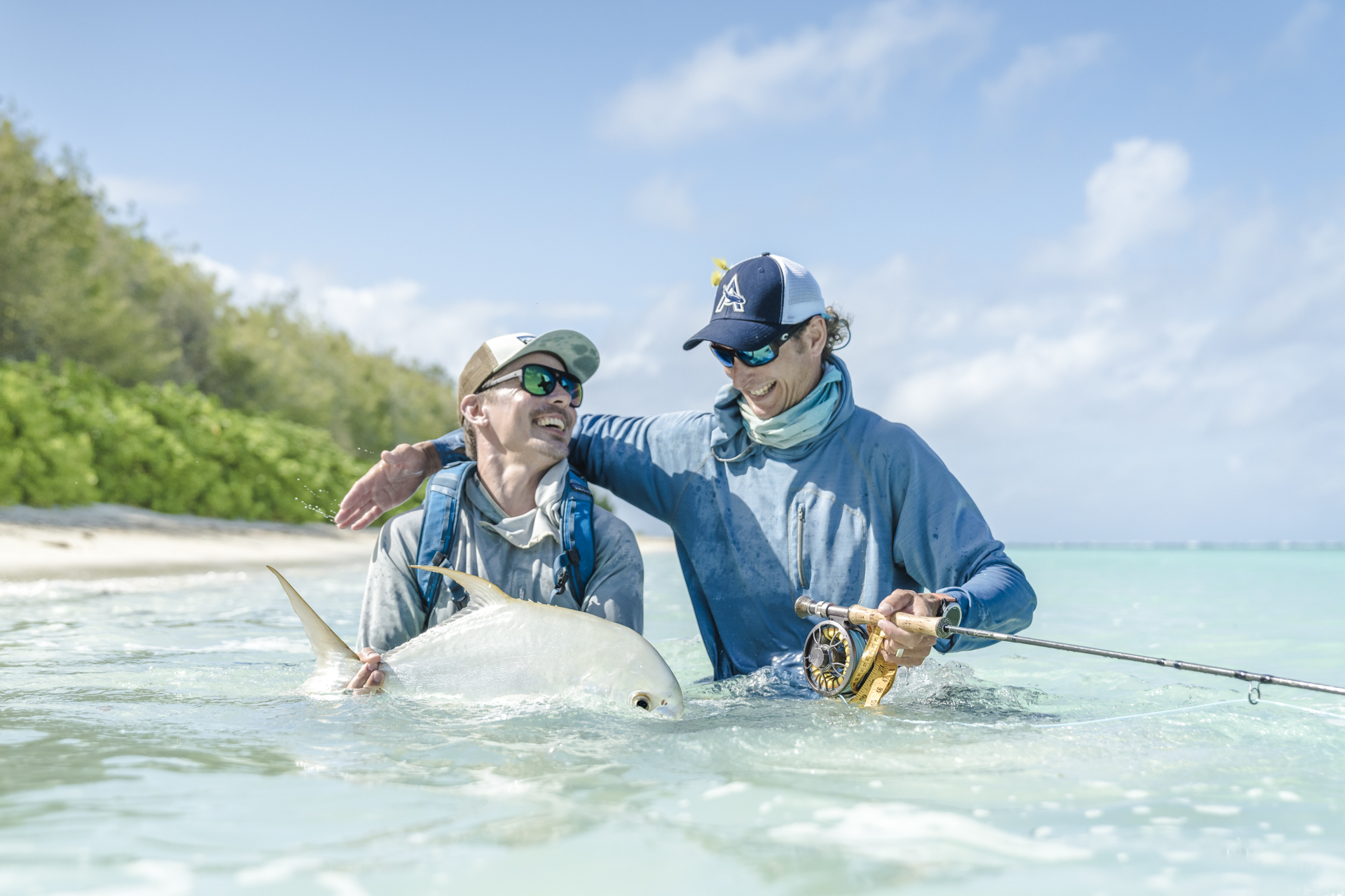 Jasper Pääkkönen with permit during impeccable weather in Seychelles