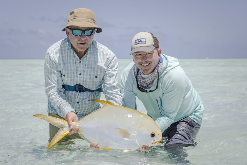 Yvon Chouinard with permit catch during impeccable weather