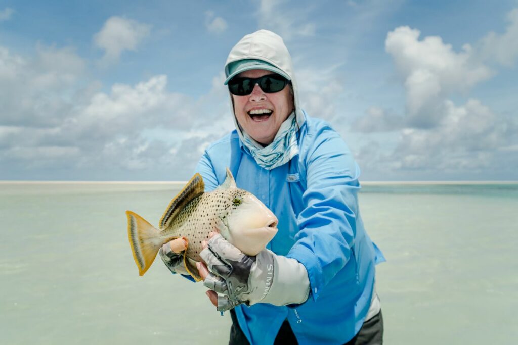 She made the catch during a week fly fishing