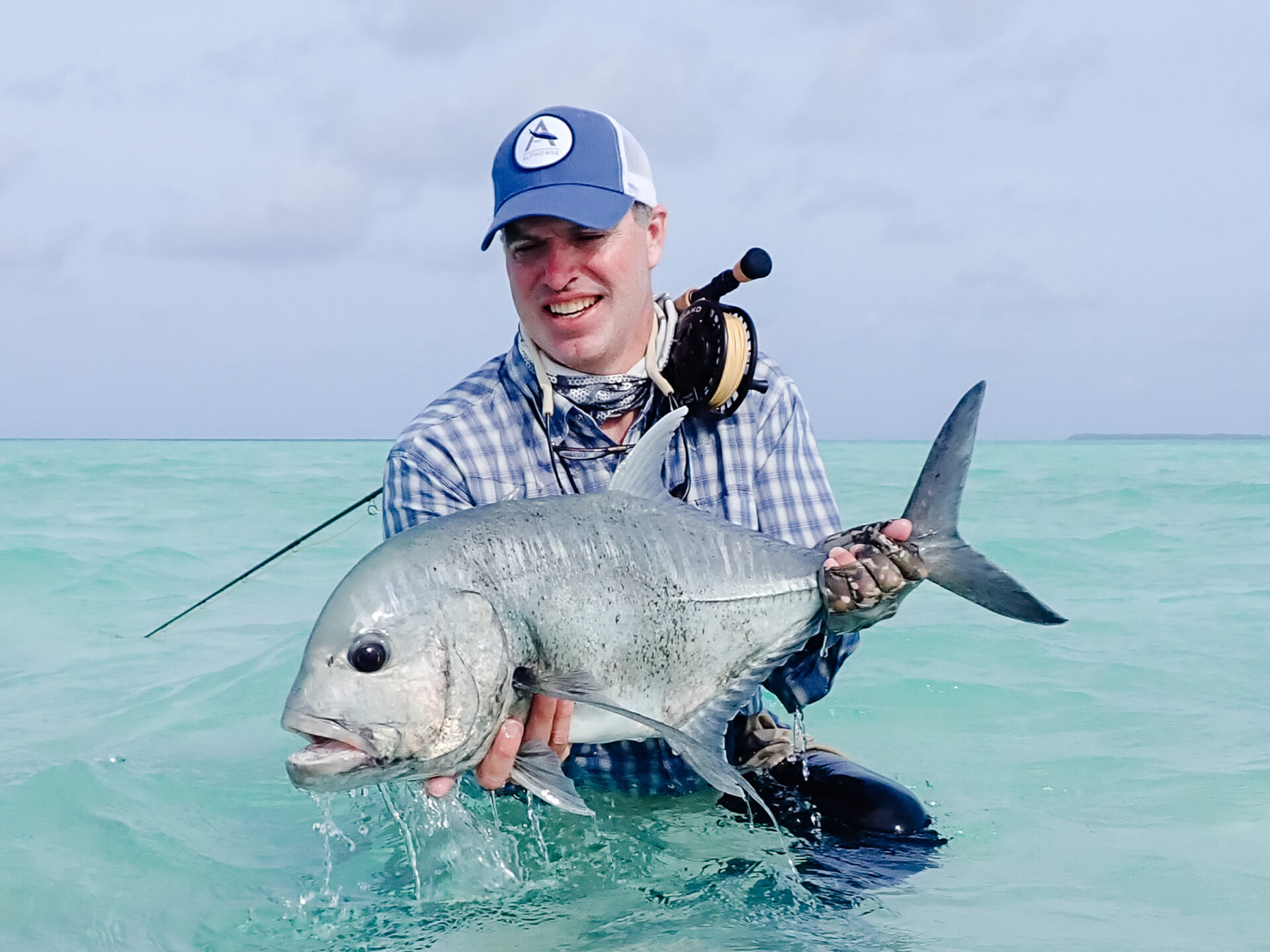 GT landed by a fisherman
