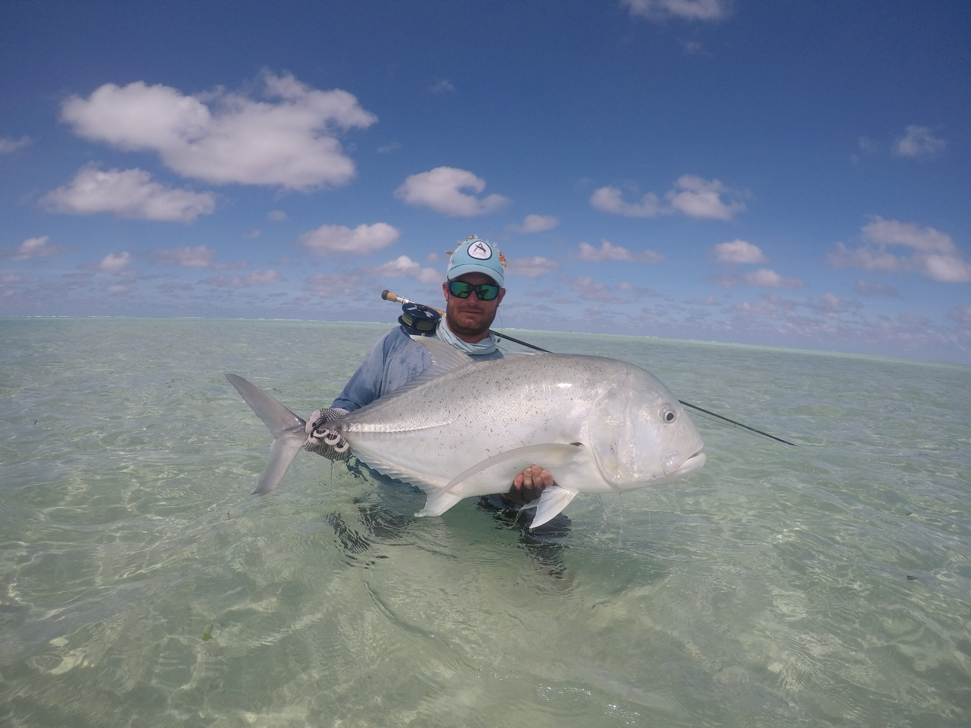 Angler with his catch - a monster milkfish