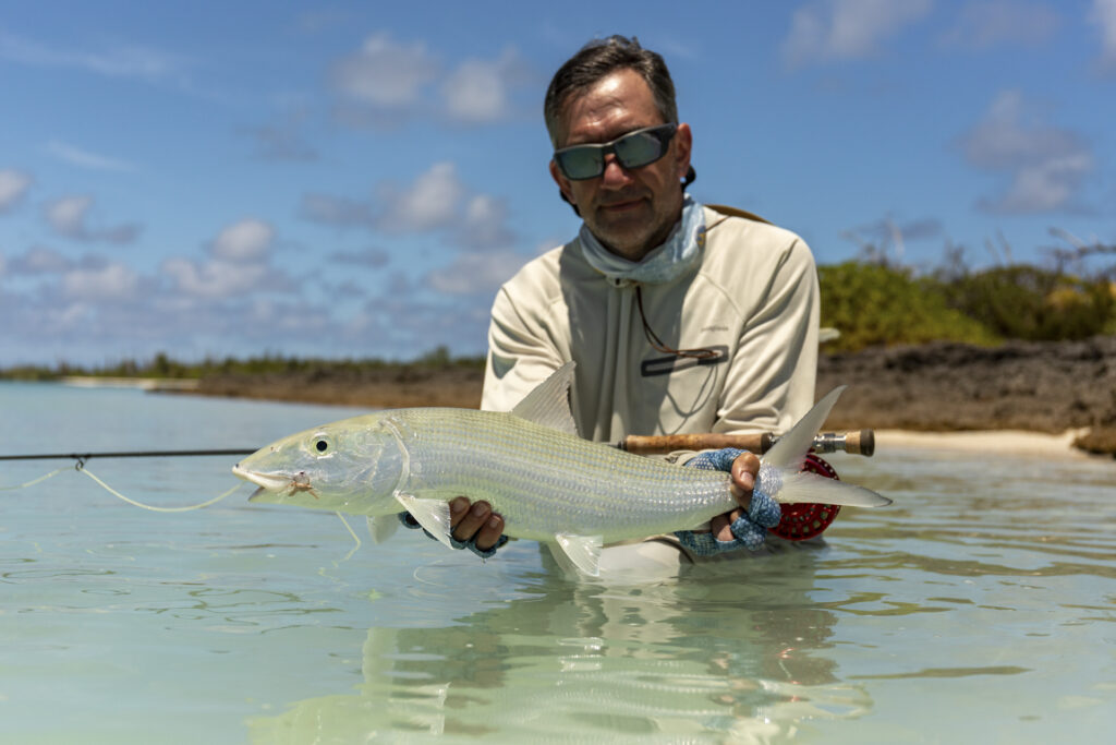 Angler with his bonefish catch