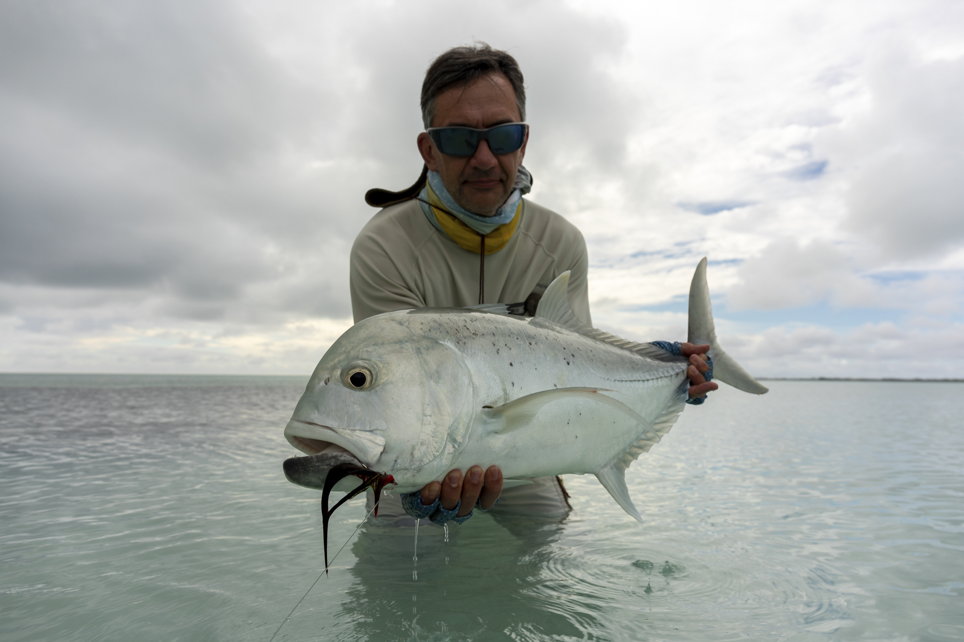 Angler with his GT catch