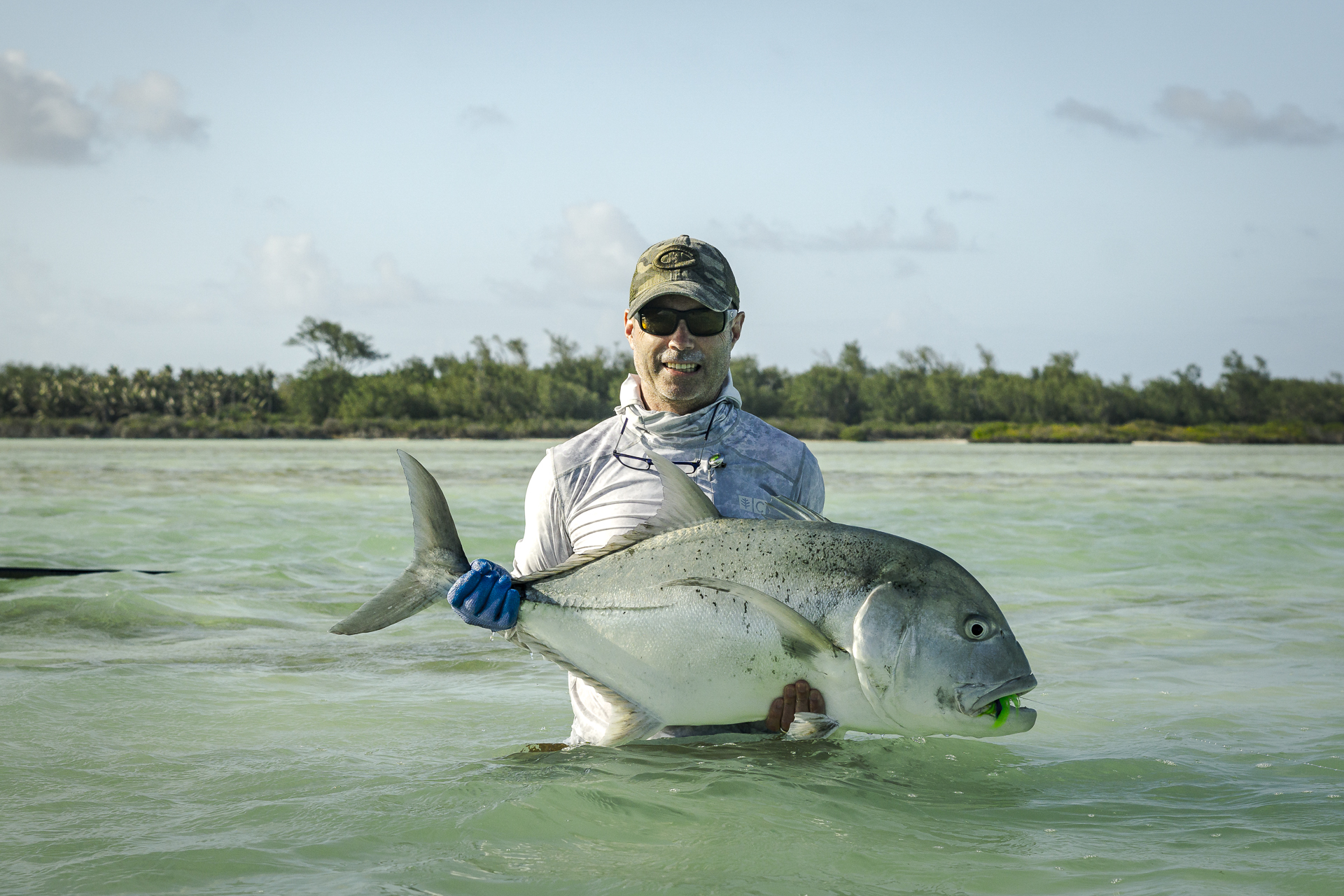Angler with his GT catch
