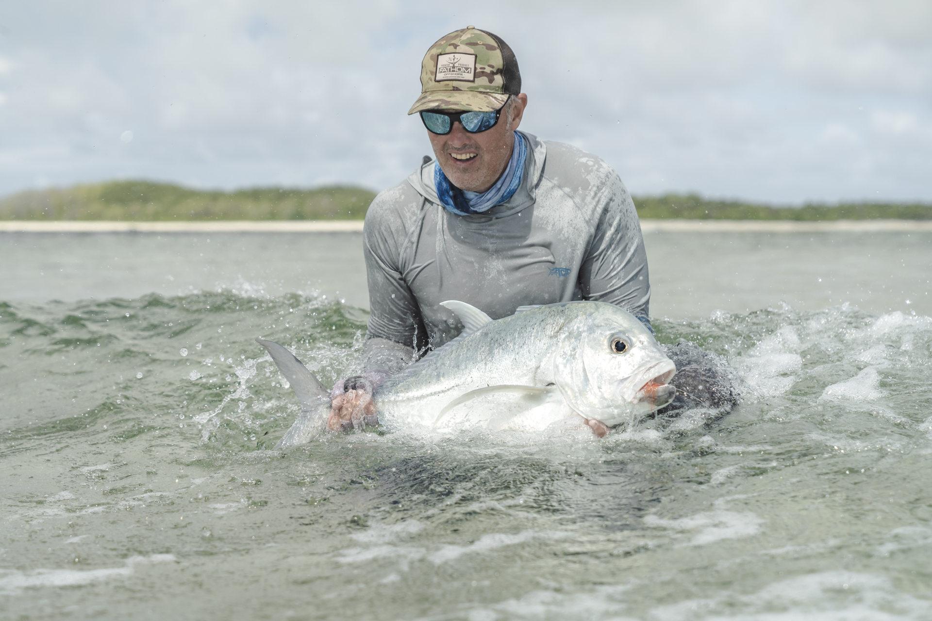 Angler caught a giant trevally