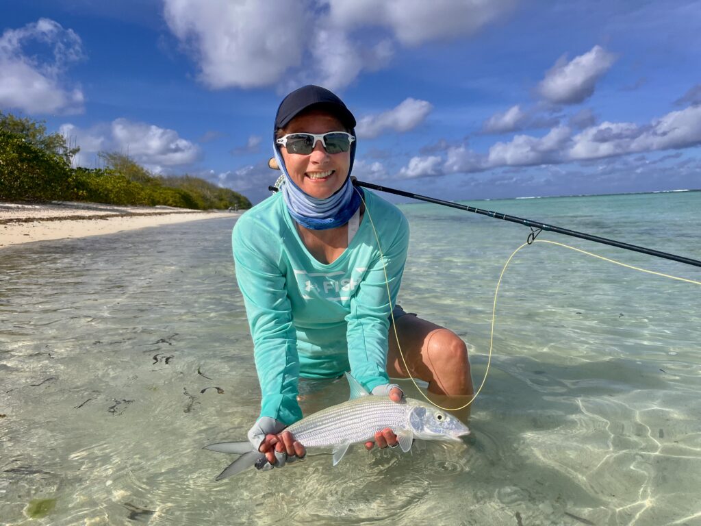 Angler with a bonefish - warmed up the results