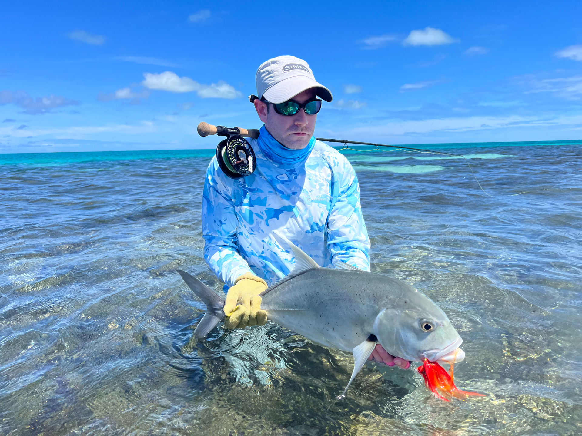 Angler with his catch during Full Moon Spring Tide