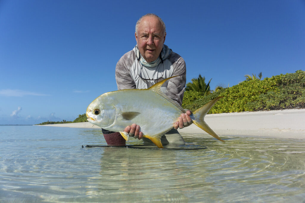 Angler with a permit in the Seychelles