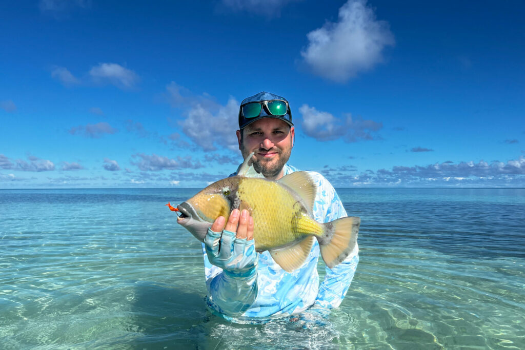 Fisherman with a triggerfish
