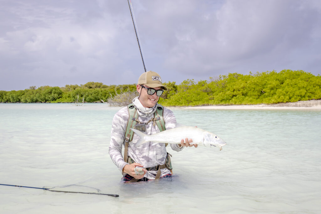 Angler with his catch at Astove Atoll