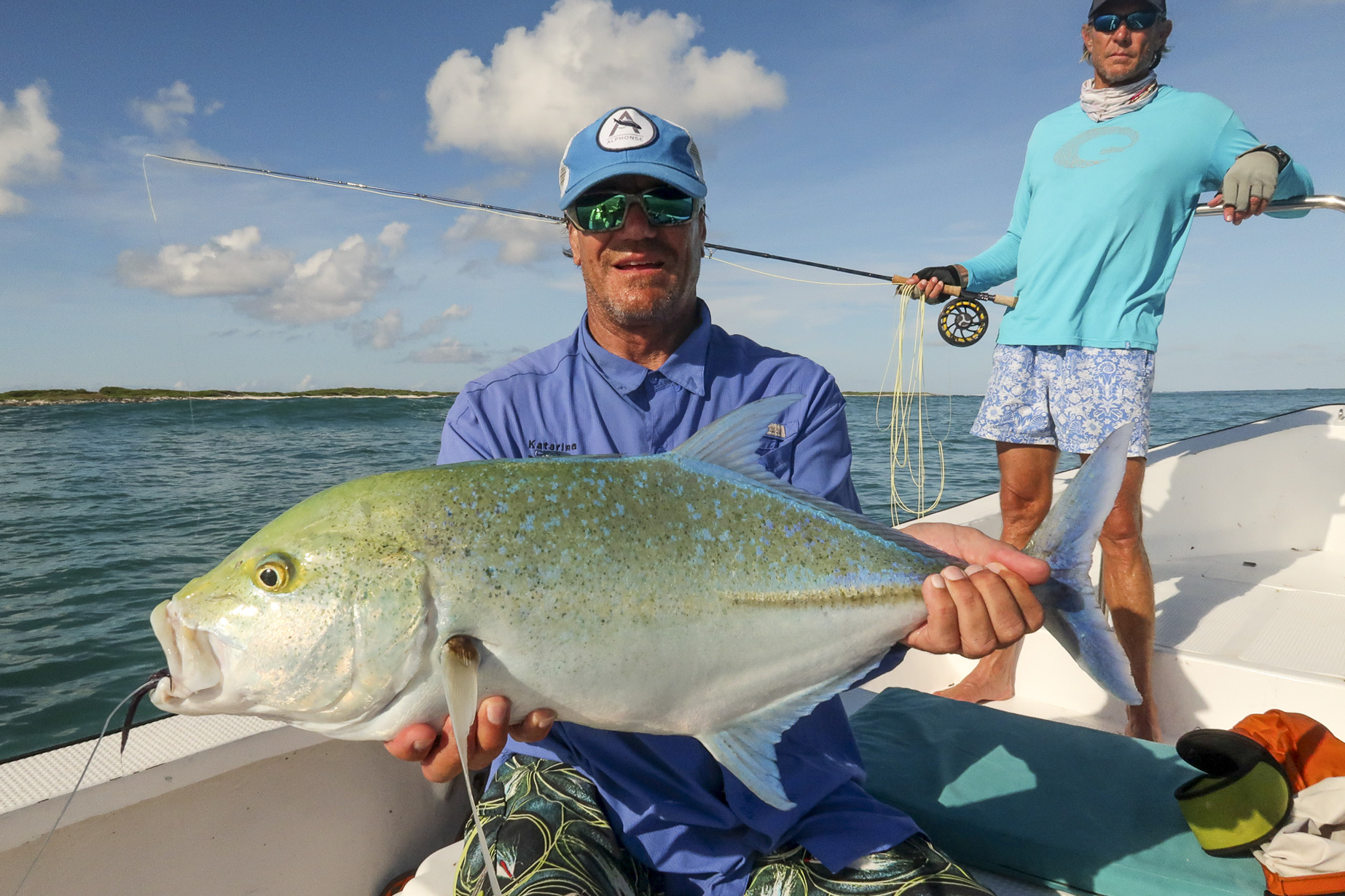 Bluefin trevally caught
