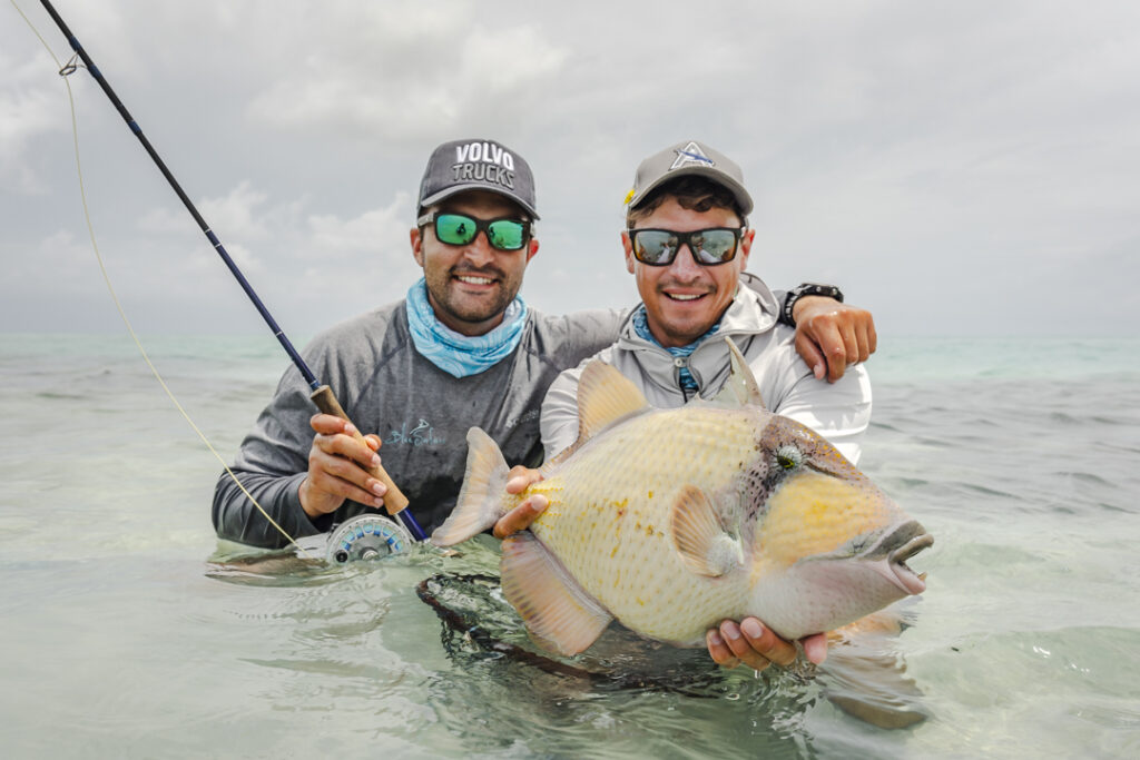 Anglers with their catch in Seychelles