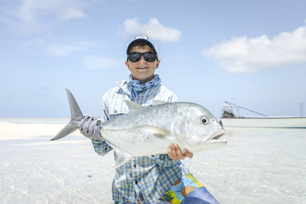Angler with his catch before flat lunch