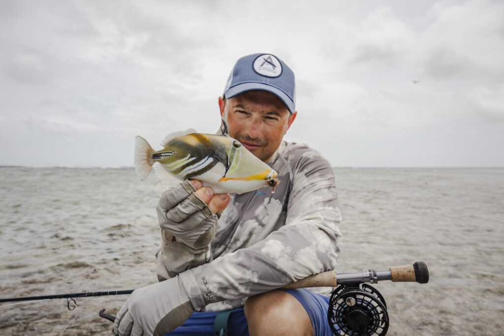 Murry Collions fly fishing in Seychelles