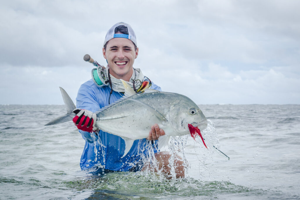 Highly prized species landed by this young angler in the Seychellesd