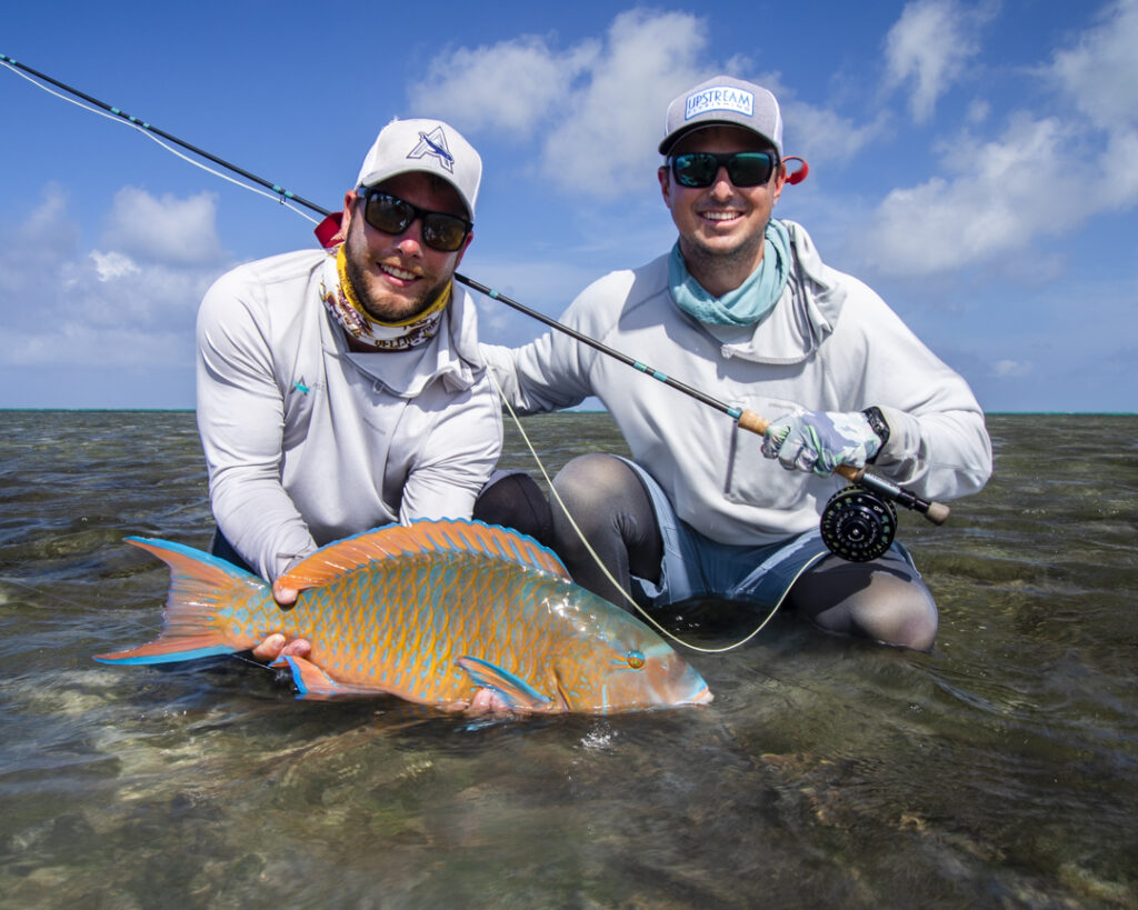 Fly fishermen at Alphonse Island