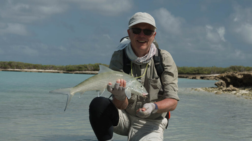 Bonefish caught by fly fisherman at Astove Atoll