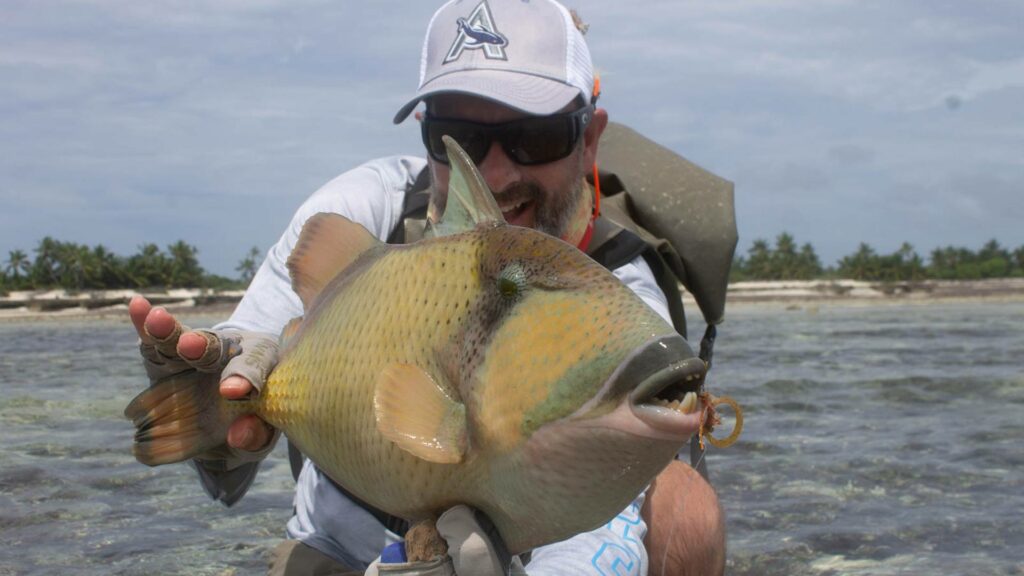 Despite testing weather this angler landed his catch