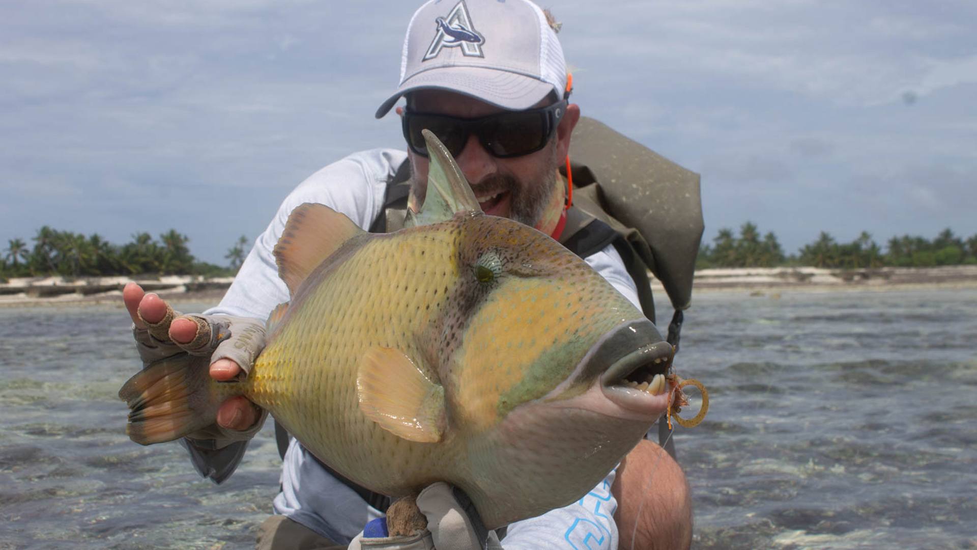 Despite testing weather this angler landed his catch