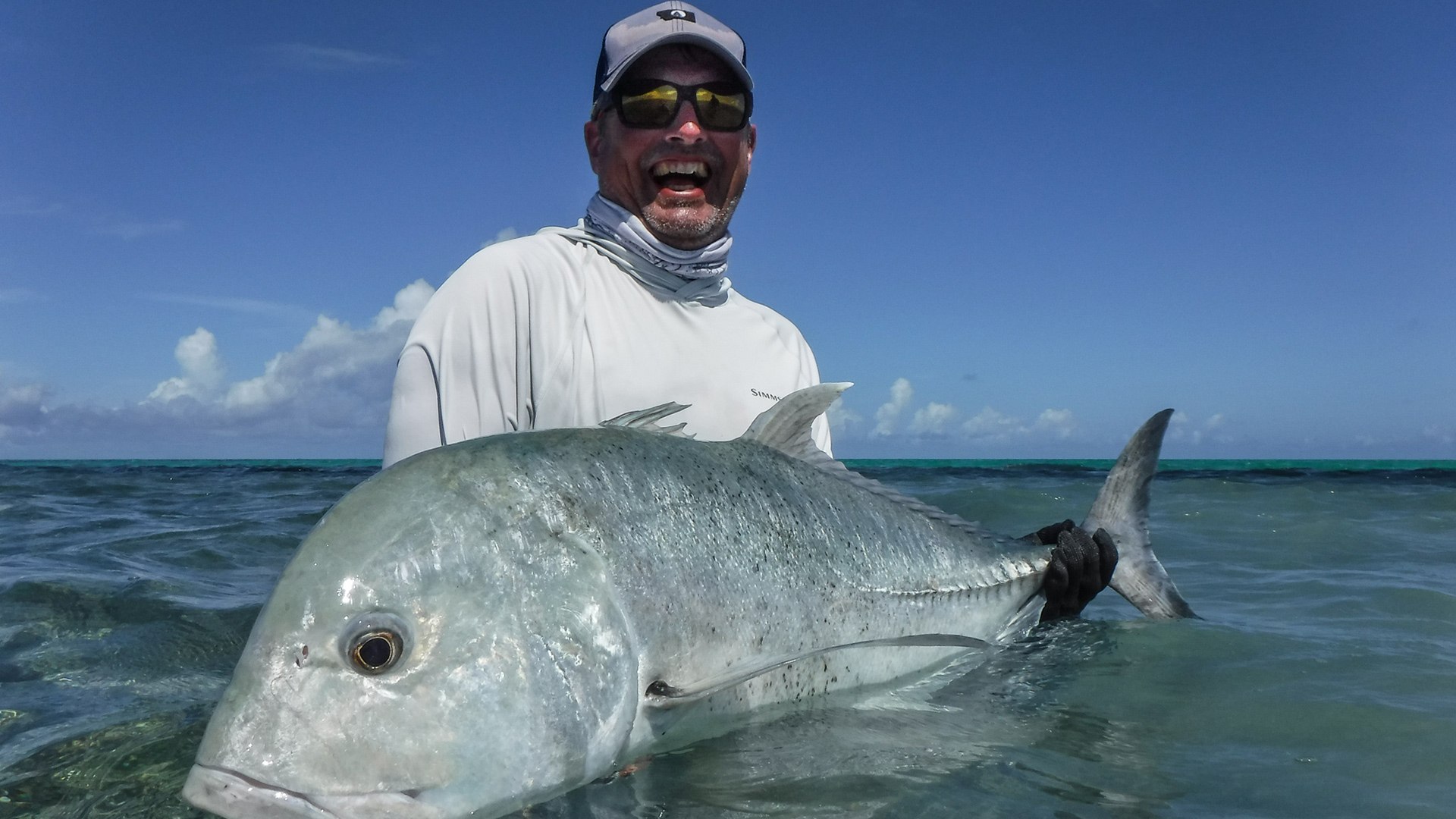Giant trevally caught at Cosmoledo Atoll