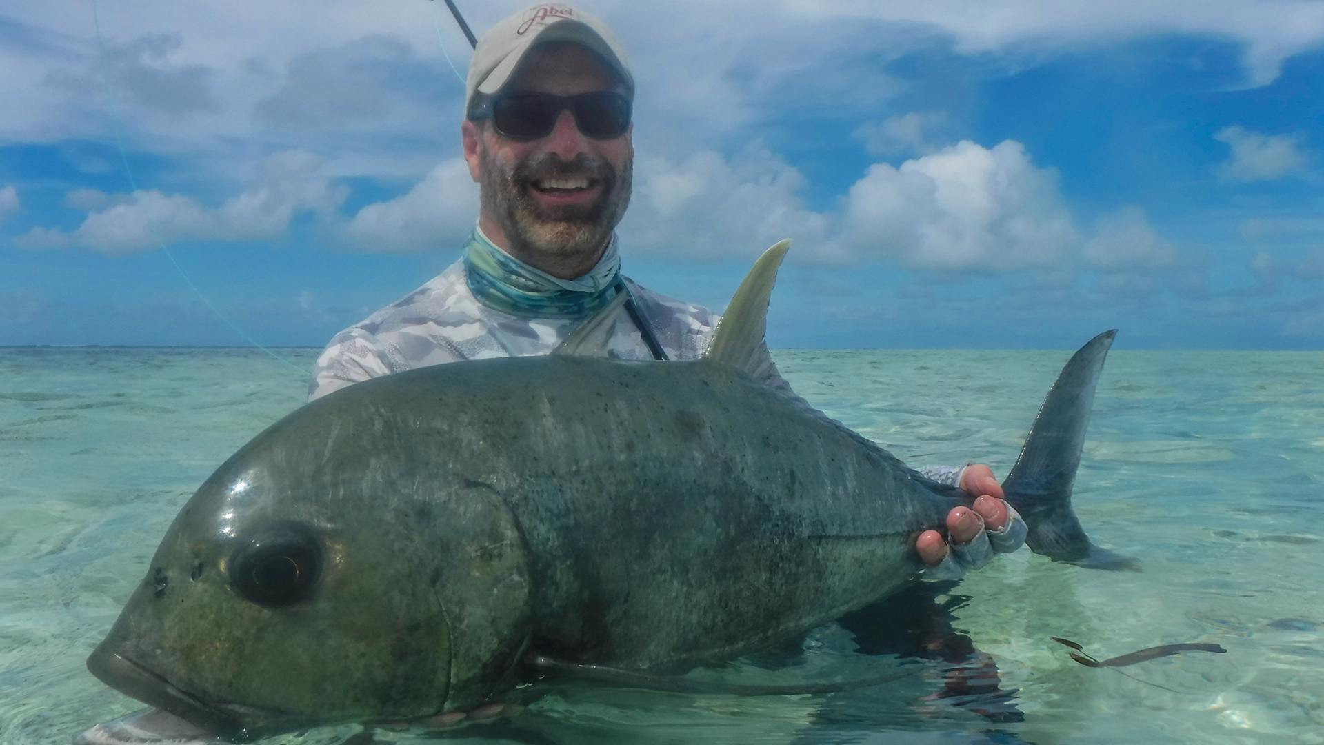 GT landed by a fisherman