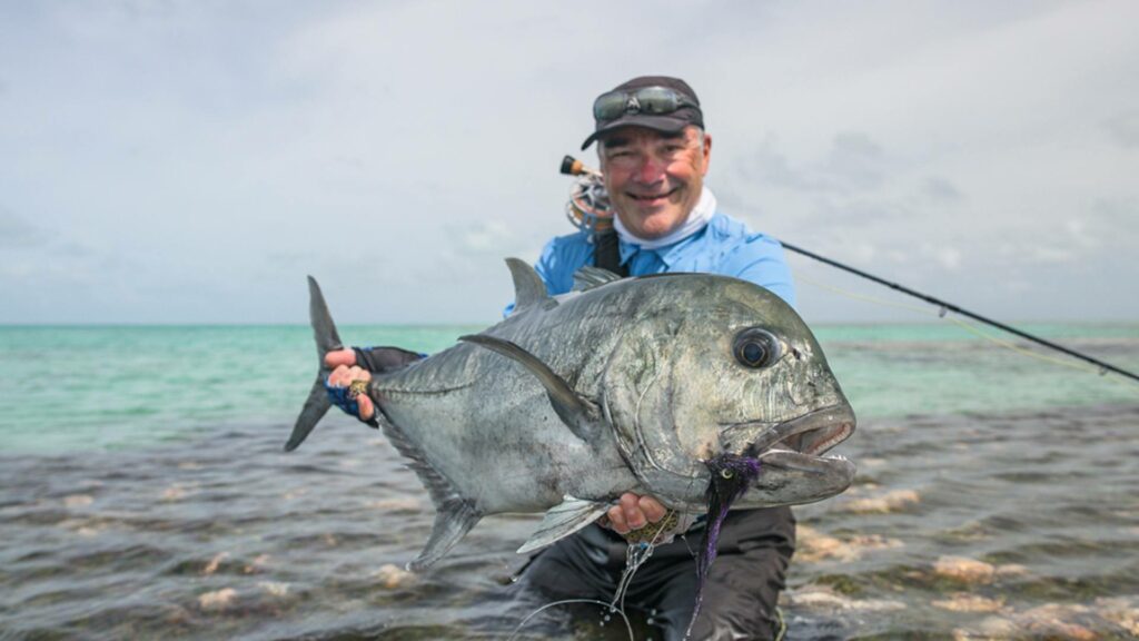 GT landed by a fisherman