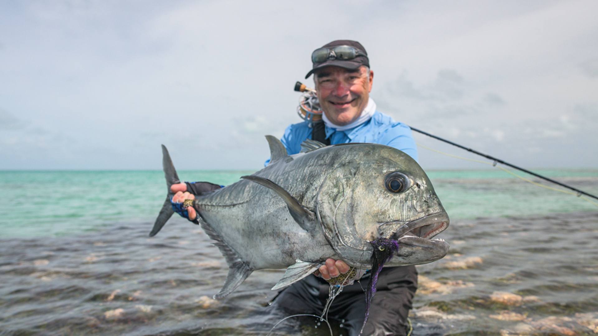 GT landed by a fisherman