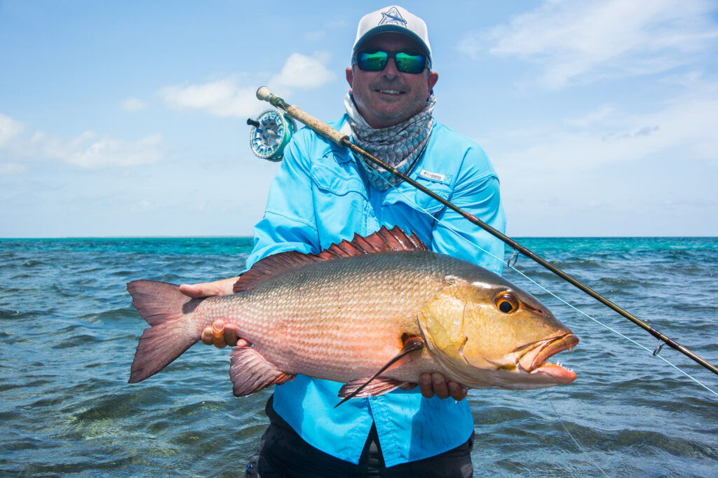 Angler with his catch before flat lunch