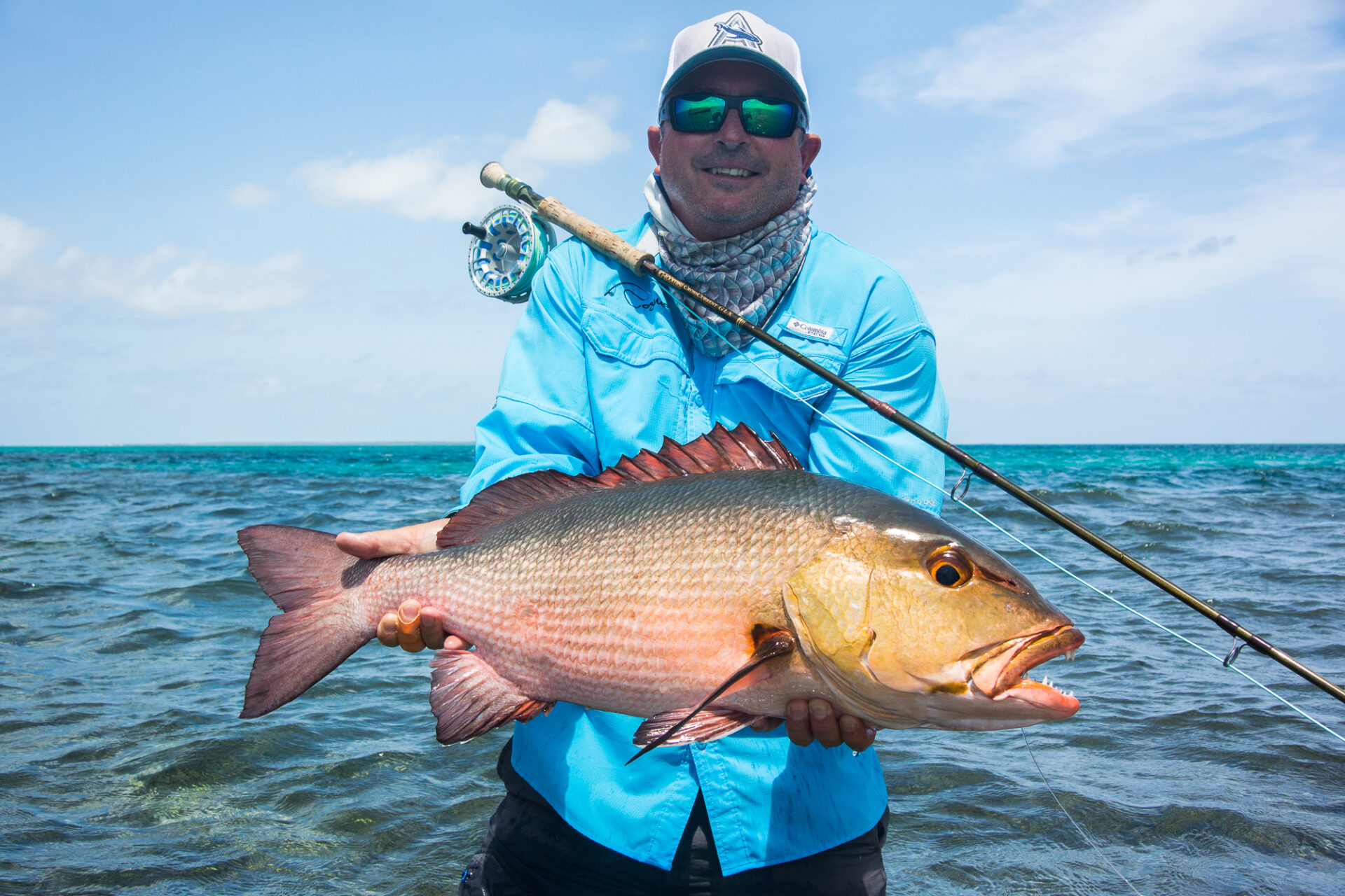 Angler with his catch before flat lunch