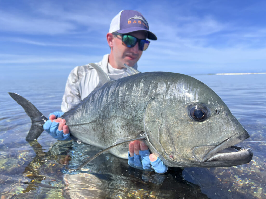 Giant trevally caught at Cosmoledo Atoll