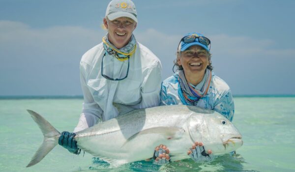 Two anglers making a catch - just one over 30 made