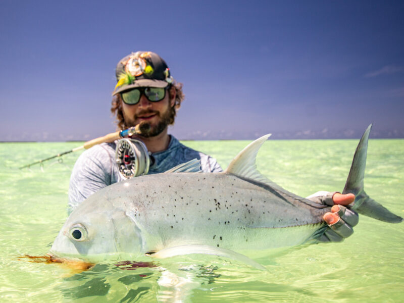 Angler with a GT at Cosmoledo Atoll