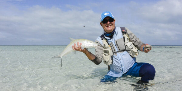 Angler showing off his bonefish catch