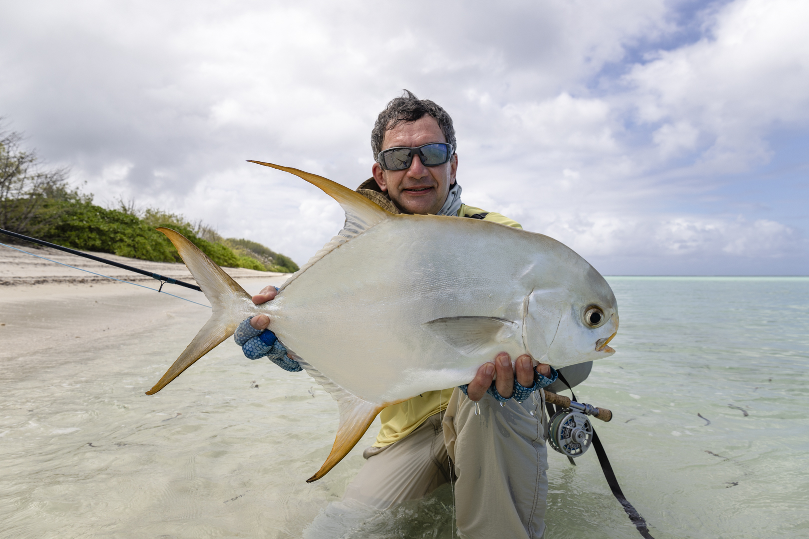 Angler with a permit catch