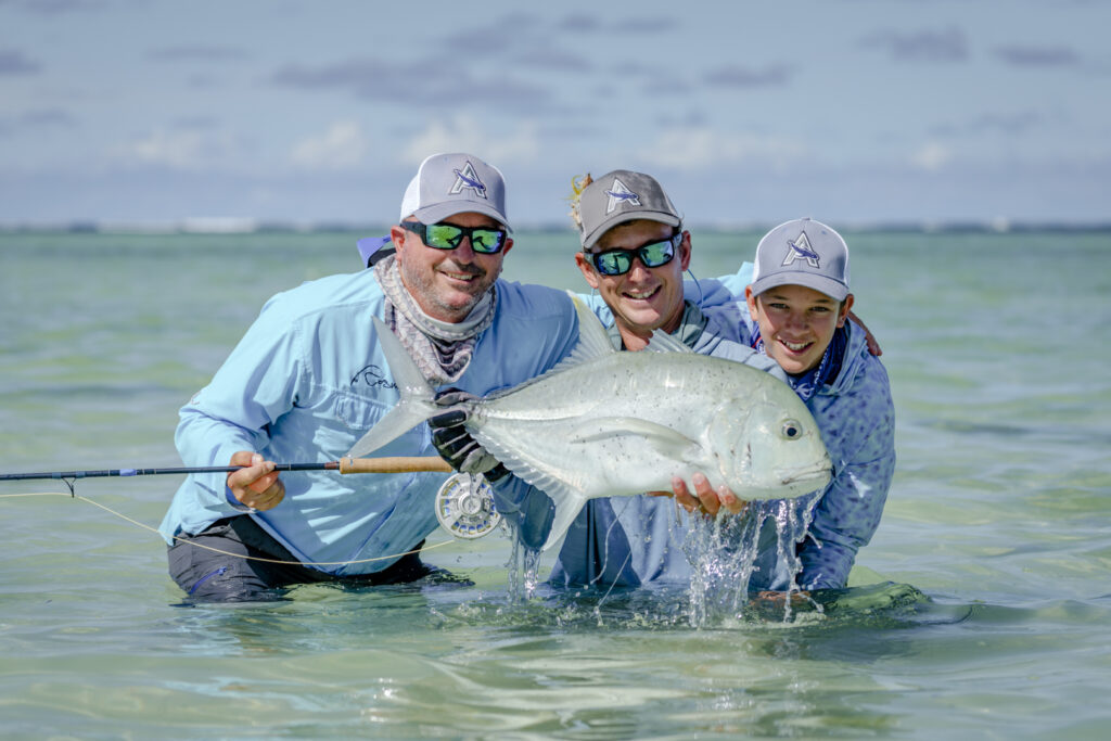 Family of anglers with their catch