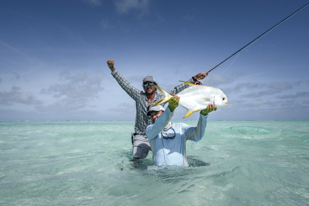 Fishermen caught a large permit