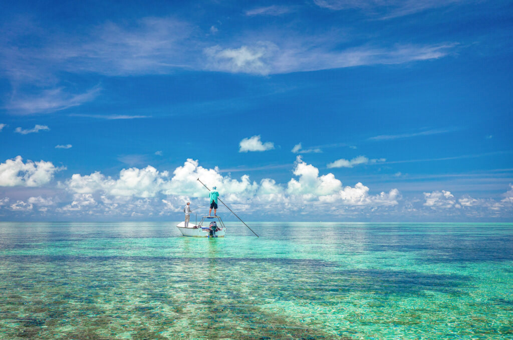 cosmoledo with a fly fisherman