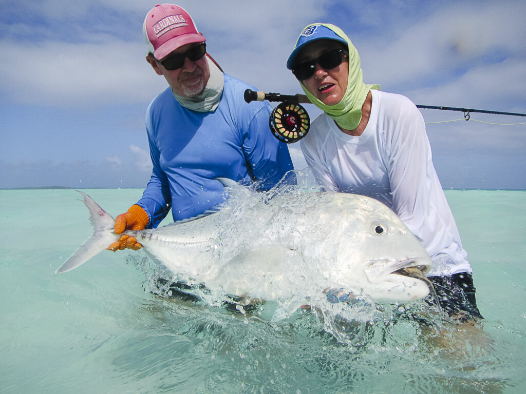 Two anglers showing off their good catch made in just 1 week