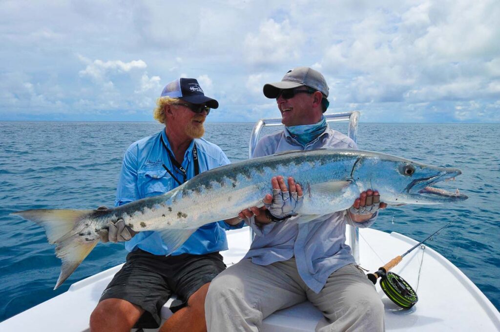 Barracuda on a fly at Alphonse Island.