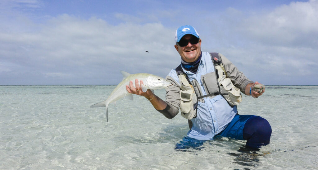 Angler showing off his bonefish catch