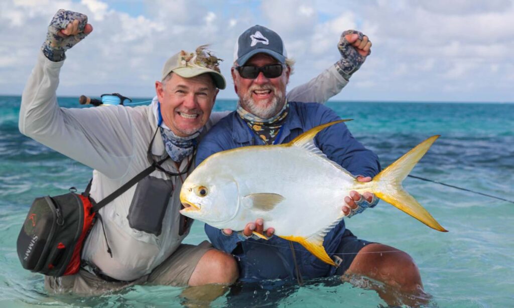 Permit caught on a fly with Alphonse Fishing Co. guide.